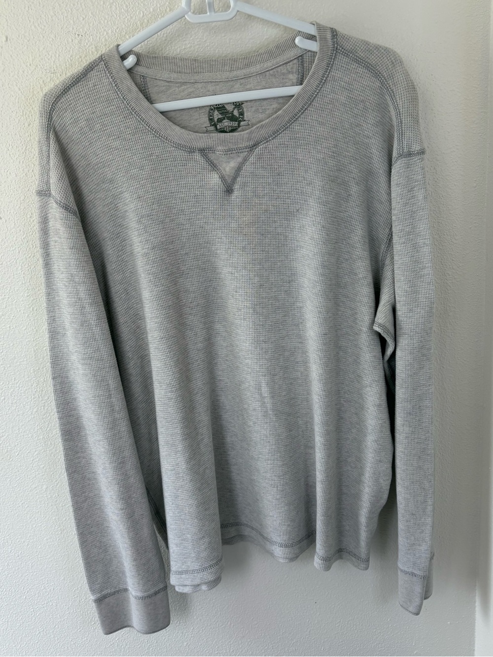 Eddie Bauer Men's Crewneck Waffle Knit Sweater - Light Gray